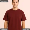 Maroon Oversized T-Shirt for Men – 260 GSM Heavyweight Cotton