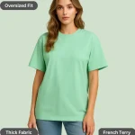 Mint Green Oversized T-Shirt for Women – 260 GSM Heavyweight Cotton