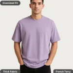 Lavender Oversized T-Shirt for Men – 260 GSM Heavyweight Cotton