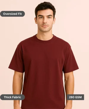 maroon-oversized-t-shirt-men