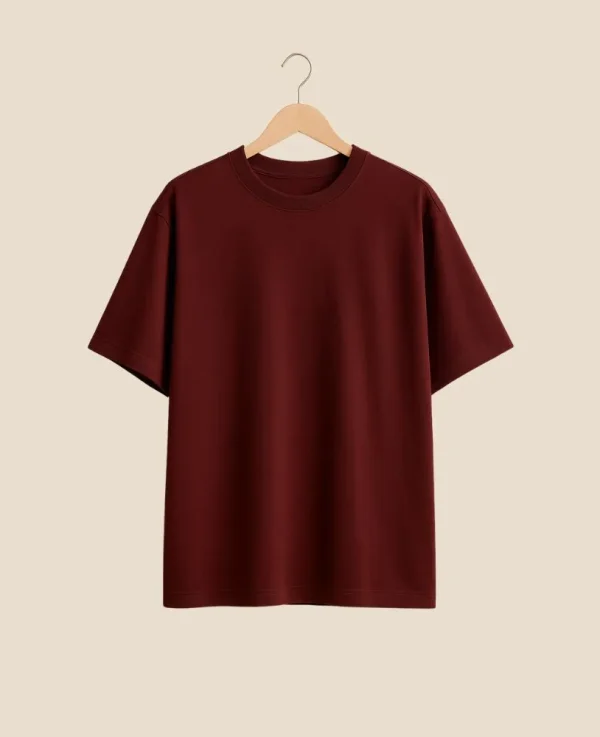 maroon-oversized-t-shirt-women-hanger