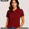 Maroon Polo T-Shirt for Women – Regular Fit, Pure Cotton