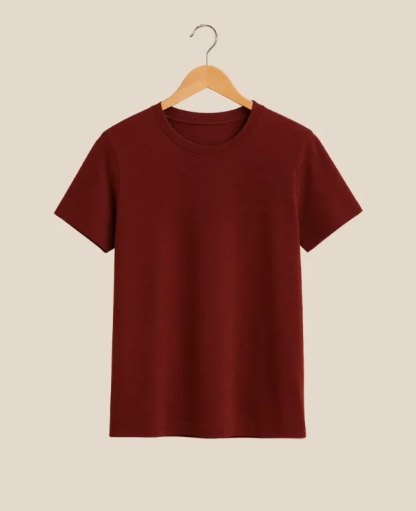 maroon-supima-cotton-t-shirt-women-hanger