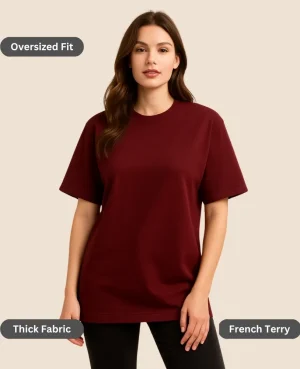 maroon-oversized-t-shirt-women