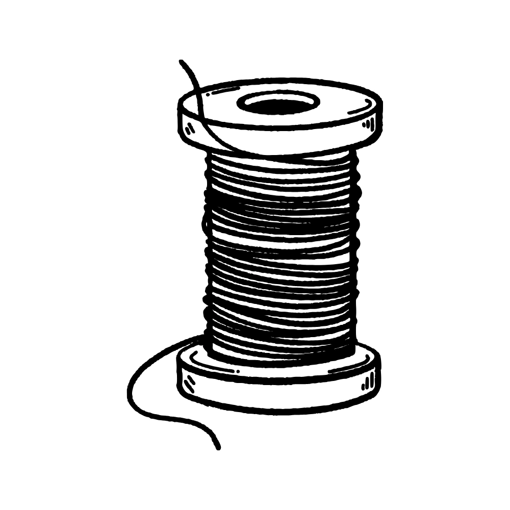 thread with a white background