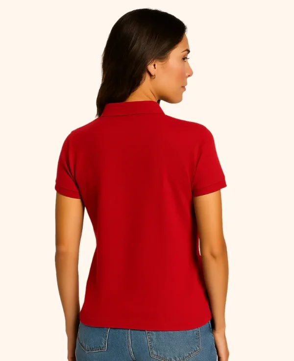 red-polo-t-shirt-women-back