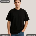 Black Oversized T-Shirt for Men – 260 GSM Heavyweight Cotton