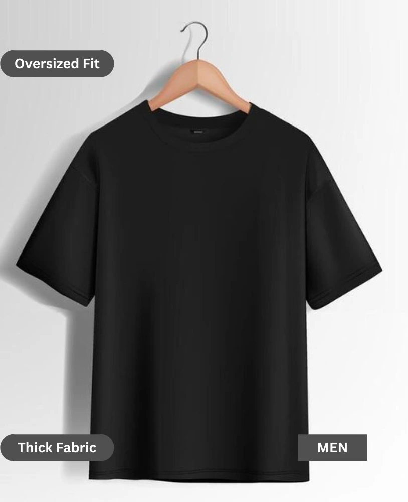 Black Oversized T-shirt Men hanger