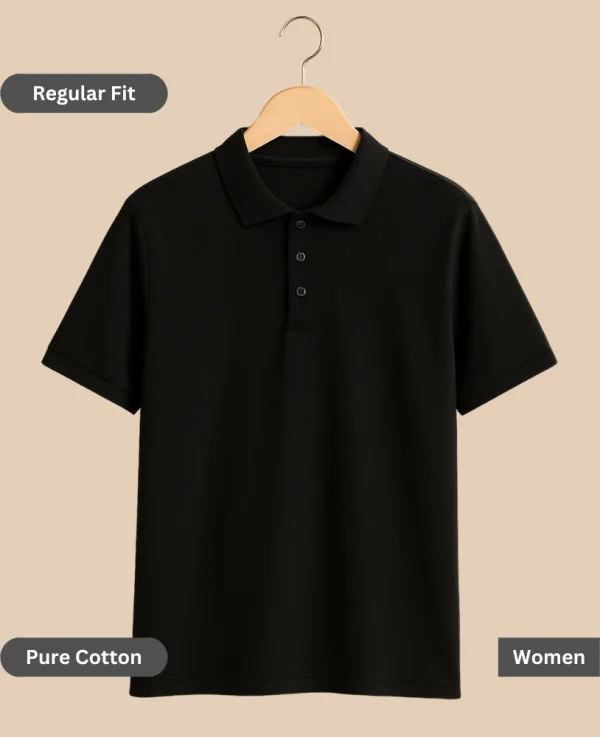 All Solid Colors – Polo T-Shirt for Women (Premium Cotton)