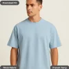 light blue oversized t-shirt men 260gsm