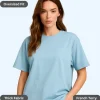 light blue oversized t-shirt women 260gsm