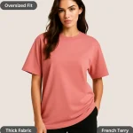 Pink Oversized T-Shirt for Women – 260 GSM Heavyweight Cotton