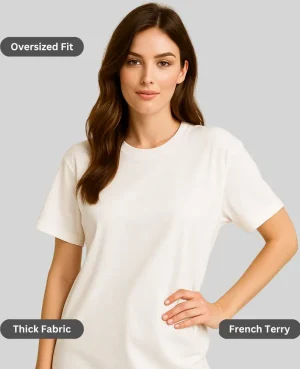 white oversized t-shirt women 260gsm